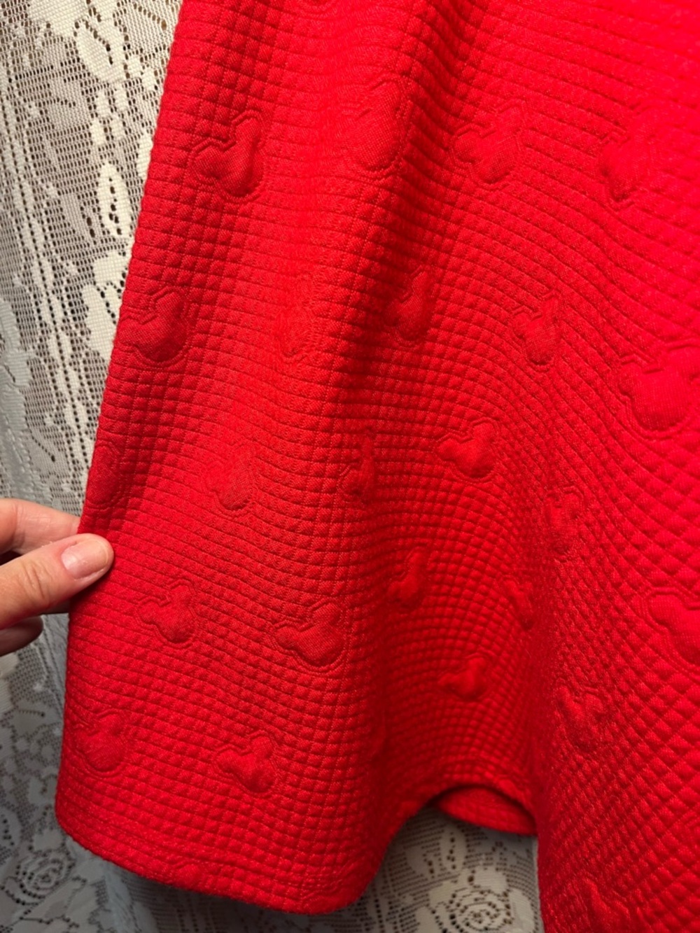 Disney x Lauren Conrad Collab Red Textured A-Line Skater Skirt (233) - Picture 4 of 9